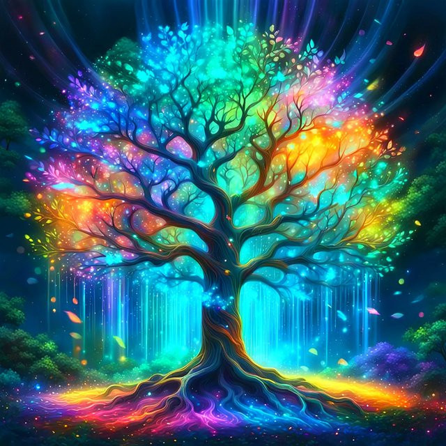 EverShine DIY 5D Diamant-Stickerei Set Baum-Mosaik Fantasie-Landschaft in Multicolour, B/H: 20 x 20 cm - Bild 1