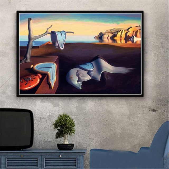 Salvador Dali Surrealismus Wandkunst Leinwandmalerei Lisa Gallery Retro Poster in Rot/Weiß, B: 50 cm, H: 75 cm - Bild 1
