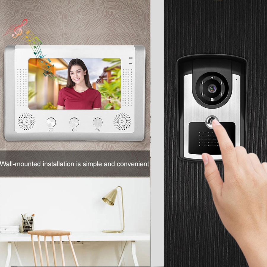 KONNWEI 7 Zoll HD Video Türsprechanlage Intercom Kit 801FC12 - Bild 3
