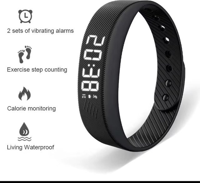 Ola Esporte Fitness Tracker HT30 Smart-Armband mit LED-Display in Schwarz, Wasserdicht, Unisex - Bild 1