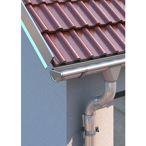 Sarei Endstück Dachentwässerung halbrund aus Aluminium in Beige B/T/H: 17,0 x 12,0 x 1,7 cm - Bild 2