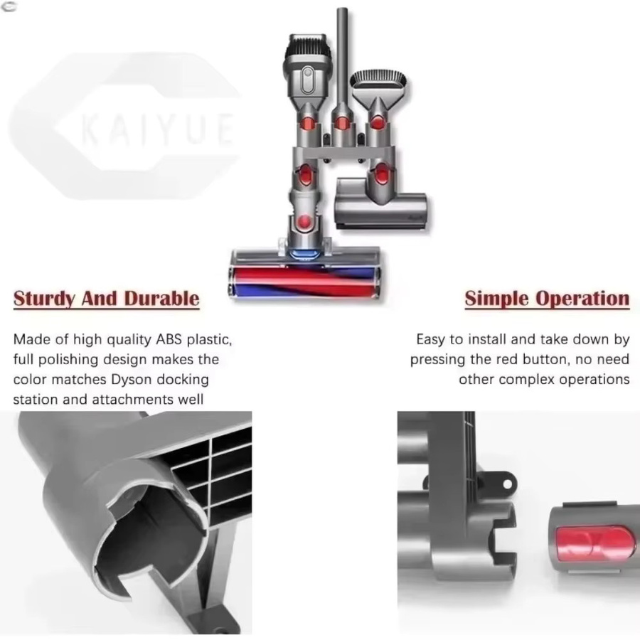 Dyson Reinigungswerkzeug Set in Grau mit Flacher Saugdüse, Matratzenbürste und Rundbürste für V7 V8 V10 V11 V15 Staubsauger - Bild 2