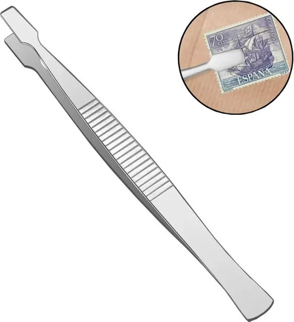 ZWICKE Präzisionspinzette aus Edelstahl in Silber für Philatelie und Handwerk - Bild 1