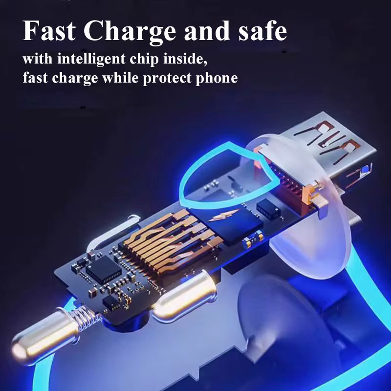 EDEBA USB-Autoladegerät aus Metall mit Typ-C-Kabel, 2-in-1 Schnellladegerät für 12 V Fahrzeuge, kompatibel mit iPhone, Samsung, Huawei, VIVO und OPPO - Bild 5