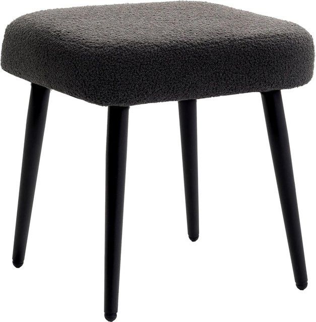 HOMCOM Fußhocker aus Polyester und Stahl in Dunkelgrau, B/T/H: 42 x 42 x 47 cm - Bild 1