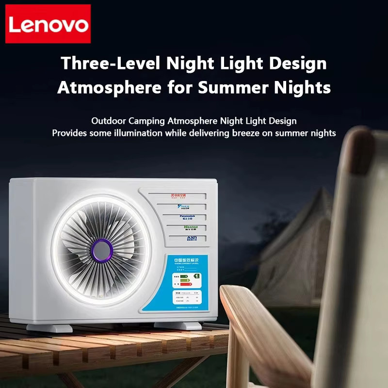 Lenovo tragbarer Tischventilator in Weiß, wiederaufladbarer kleiner Ventilator für Schreibtisch und Büro - Bild 2