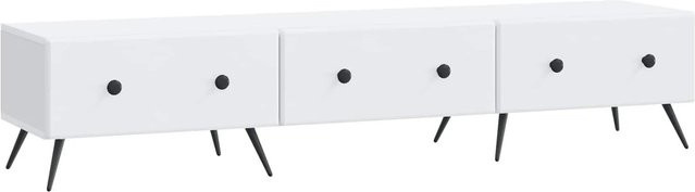 vidaXL TV-Schrank mit Schubladen in Weiß, modern, Holzwerkstoff, B/T/H: 147 x 34,5 x 30 cm - Bild 1