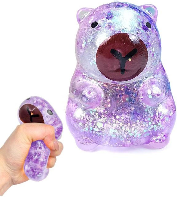 Glitzer-Capybara Quetschspielzeug, violett - Bild 1