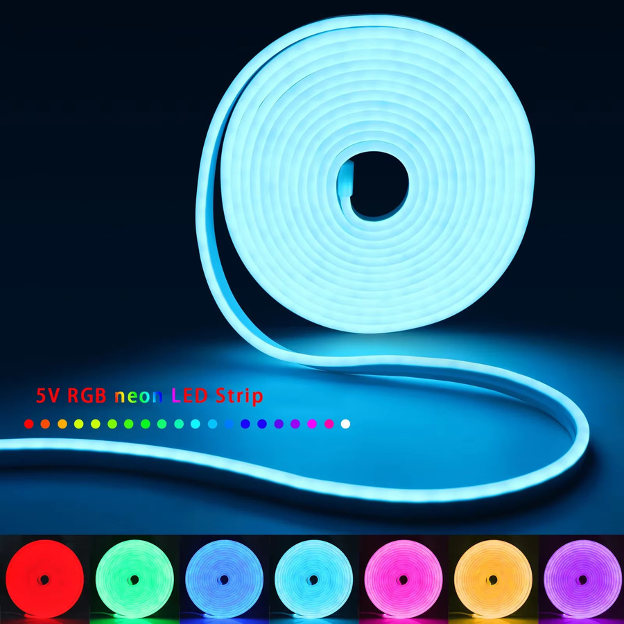 Saimili RGB LED Neonseil aus flexiblem Silikon mit App- und Fernbedienung, USB-Betrieb, bunte DIY-Lichtleiste für dekorative Partybeleuchtung - Bild 2