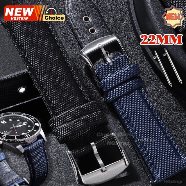 HQstrap Uhrenarmband Nylon, 22mm, Schwarz, Unisex - Bild 1