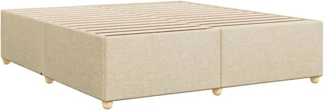 vidaXL Bettgestell ohne Matratze aus Stoff und Kiefernholz in Creme und Beige, B/T/H: 180 x 200 x 46 cm - Bild 1