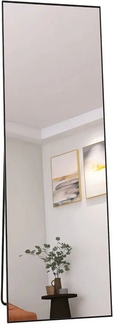 PXloue Ganzkörperspiegel mit Metallrahmen in Schwarz, B: 60 cm, H: 165 cm - Bild 1