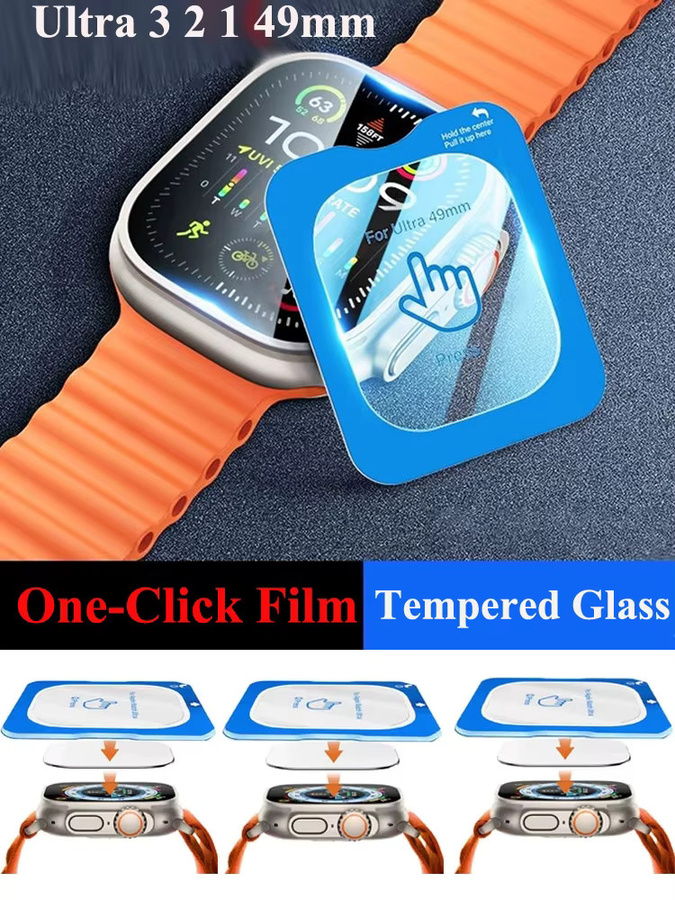 Displayschutz Apple Watch Ultra 49 mm, Gehärtetes Glas, Transparent - Bild 7