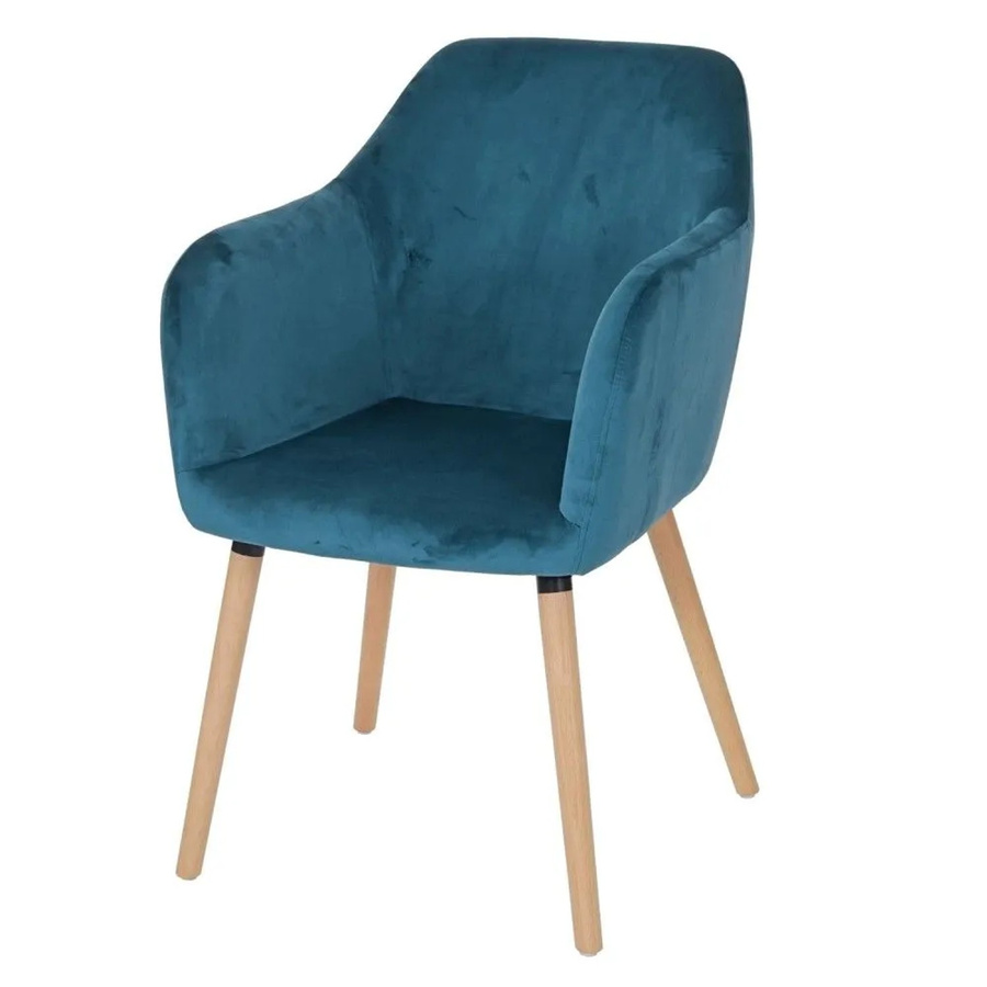 MCW Esszimmerstuhl Vaasa T381 im Retro 50er Jahre Design aus Samt in Petrol-Blau - Bild 2
