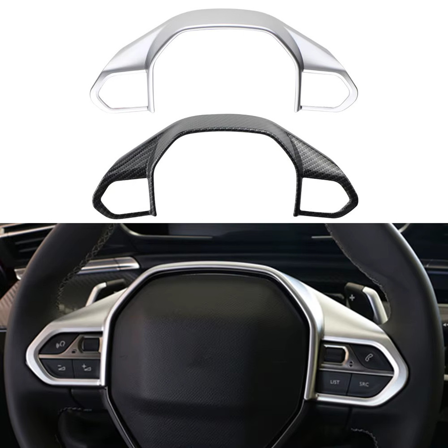 Lenkrad Zierleisten Set aus ABS Carbon Faser für Peugeot 3008 GT 4008 5008 Dekorative Rahmen Abdeckung Auto Styling - Bild 2