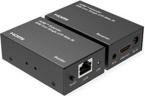 Value 14.99.3569 HDMI RJ45 Extender über Netzwerkkabel in Schwarz mit 60m Reichweite - Bild 1