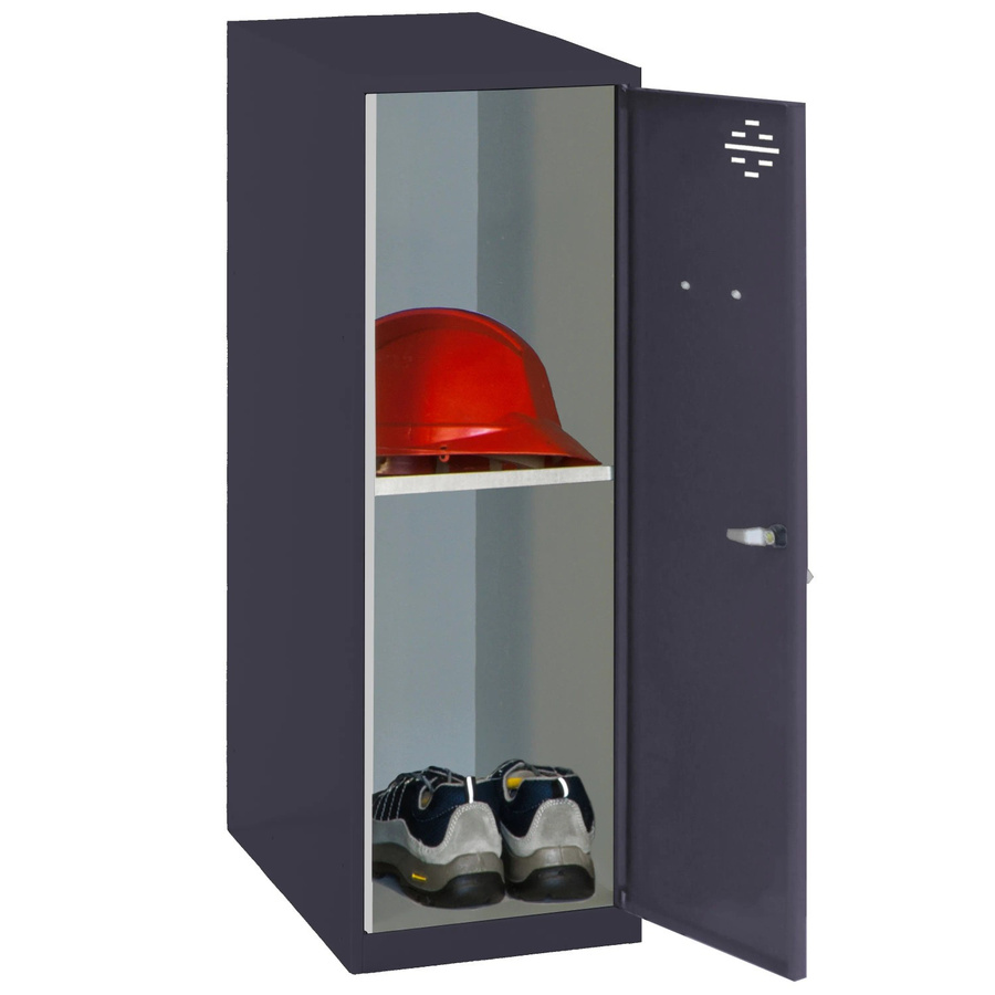 PROREGAL Schließfachschrank AMEGO Spind aus Metall mit Schloss und Fachboden, Farbe: Anthrazit, H x B x T: 91,5 x 40 x 50 cm - Bild 2