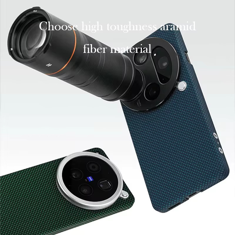 Magnetische Carbonfaser-Hülle für Vivo X300 Ultra in Grün mit Kevlar und Wireless Charging Unterstützung - Bild 2