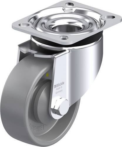 Blickle Stahlblech-Lenkrolle LK-PO 100KA-1-ELS in Grau mit 100 mm Rad-Durchmesser und 280 kg Tragfähigkeit - Bild 1