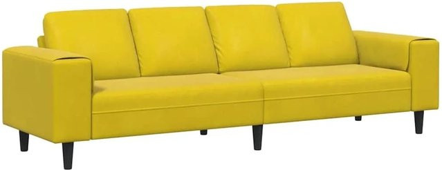 vidaXL Wohnzimmer Couch Modern Gelb und Schwarz B/T/H: 250 x 77 x 76 cm - Bild 1