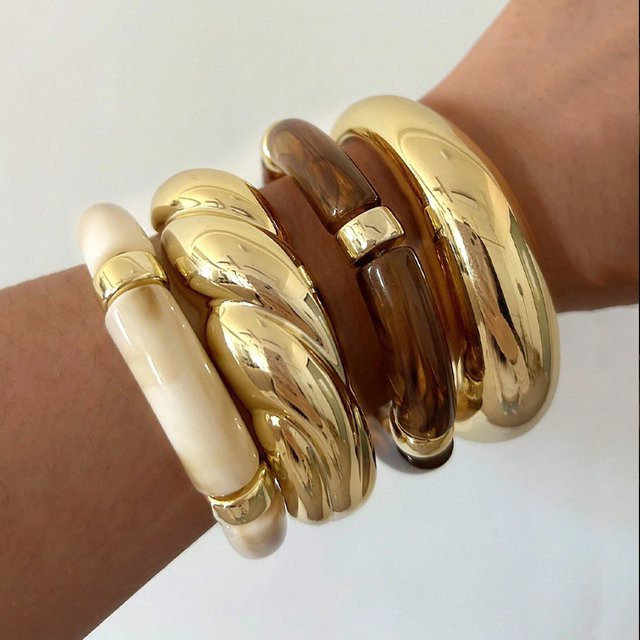 4-teiliges Armband-Set Metall, Gold, Damen - Bild 1