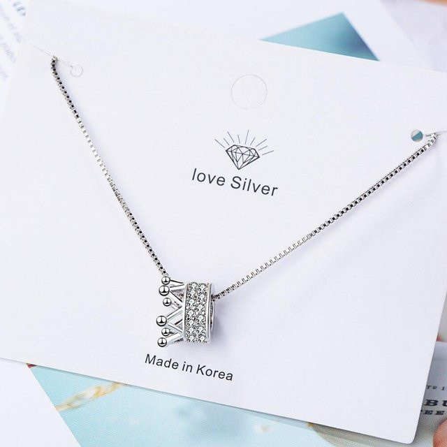 Halskette 925 Sterling Silber, Zirkonia Krone, Damen - Bild 1