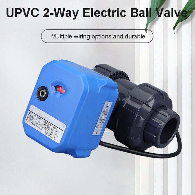 UPVC Elektro-Kunststoff-Kugelhahn in Blau, IP65 wasserdicht, säure- und alkalibeständig, Größe: 1/2 Zoll - Bild 1