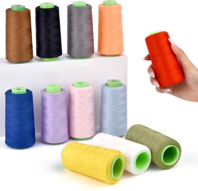 Hochelastisches Nylon-Nähgarn 100D/2 in Mehrfarben, 3000 Yards elastischer Faden für Kantennaht und Näharbeiten - Bild 1