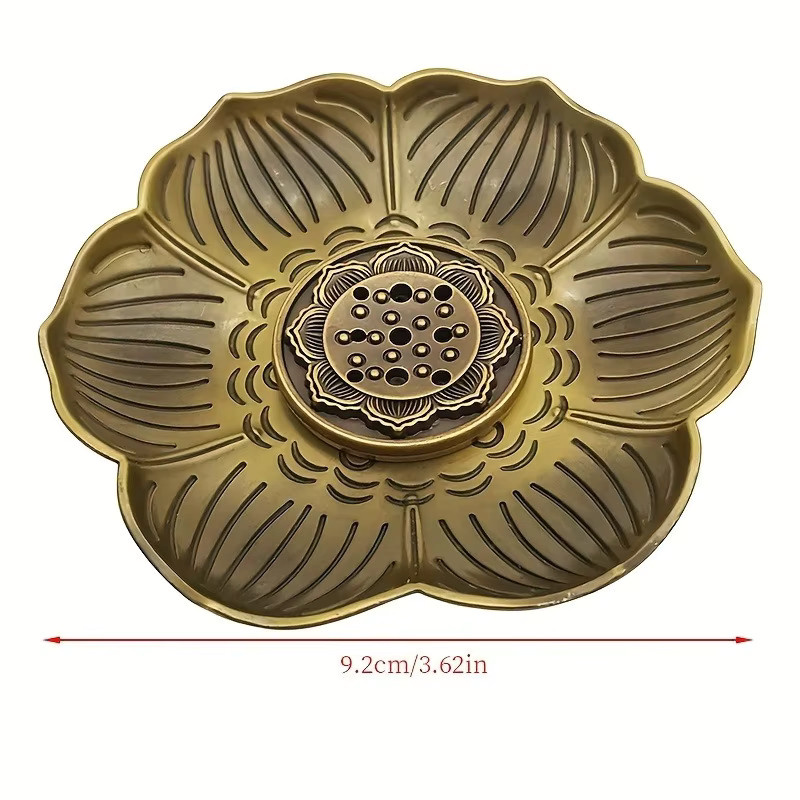 MINIDEAL Lotus-Räuchergefäß aus Metall in Gold und Bronze für Räucherkegel und Räucherstäbchen - Bild 2