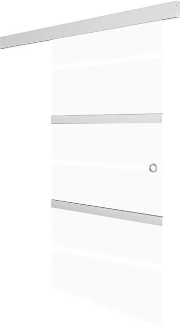 vidaXL Schiebetür aus ESG-Glas und Aluminium in Silber, B: 76 cm, H: 212 cm - Bild 1