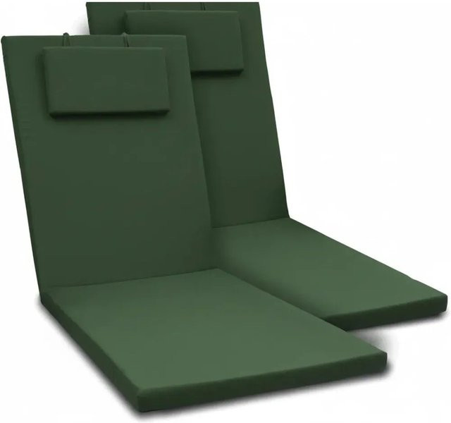 Beautissu 2er Set Gartenliege Auflage Loft Dunkelgrün B/T/H: 200 x 60 x 5 cm - Bild 1