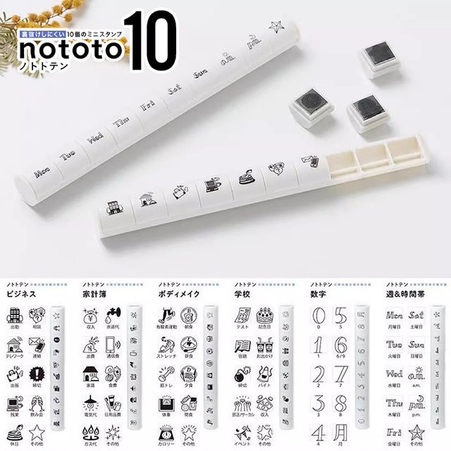 Shachihata Nototo10 Tragbares Mini-Datumsstempel aus Kunststoff - Bild 1