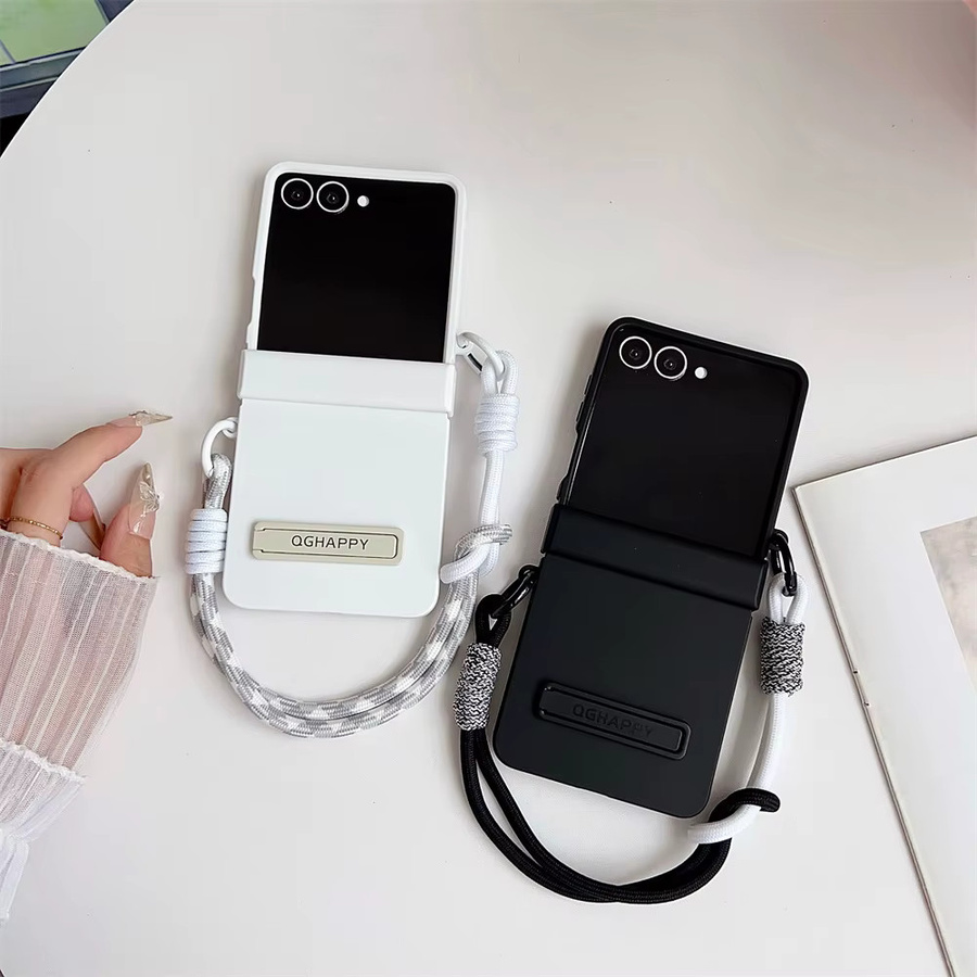 Handgelenk-Strap Schutzhülle mit Scharnierschutz und Farbverlauf Candy für Samsung Galaxy Z Flip 7 FE, Z Flip 6, Z Flip 5, Z Flip 4, Z Flip 3 in Multicolour und Schwarz - Bild 4