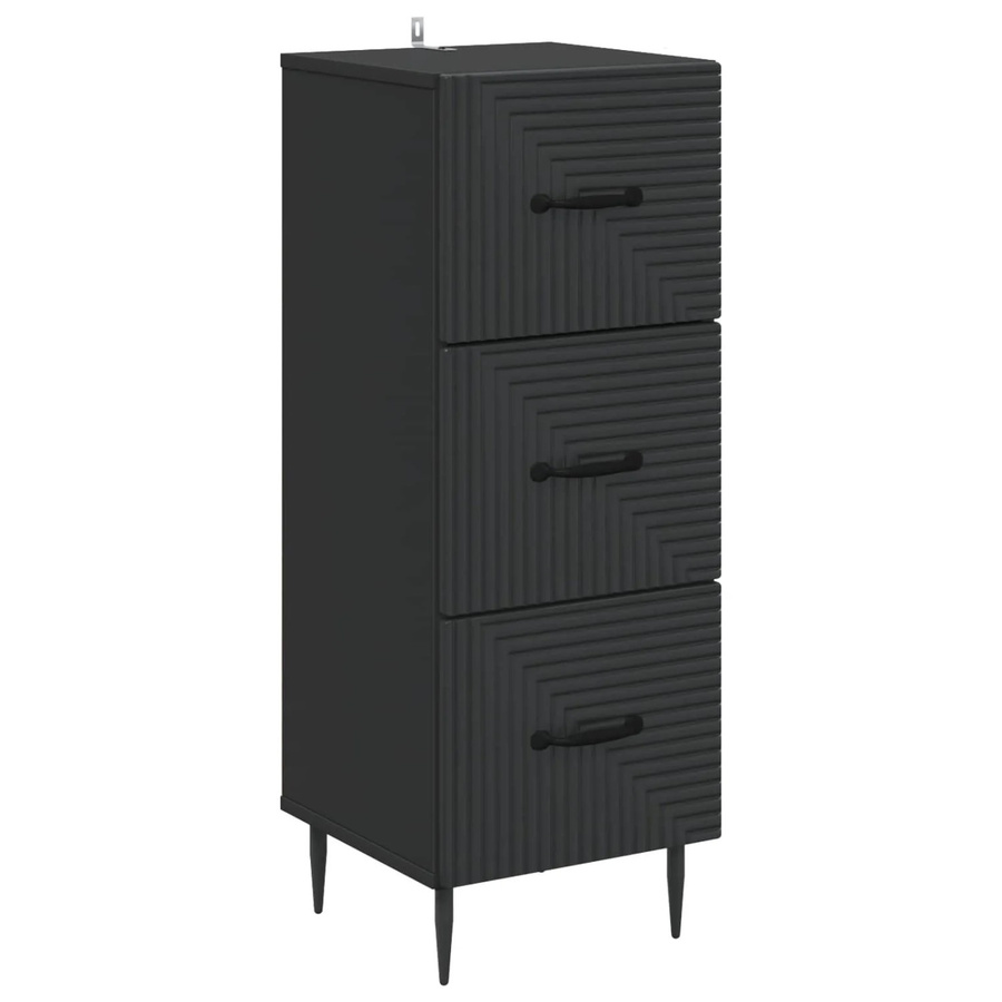 vidaXL Schubladenschrank in Schwarz im Vintage-Stil aus Holzwerkstoff, B/T/H: 33 x 34,5 x 89,5 cm - Bild 2
