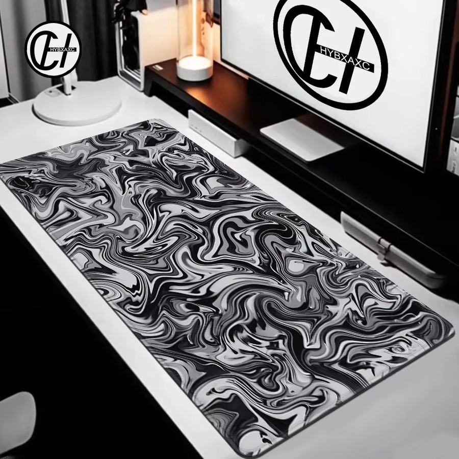 HYBXAXC Gaming-Mauspad Strata Liquid XXL in Grau, rutschfestes Deskmat aus Gummi für Computer und Tastatur - Bild 3