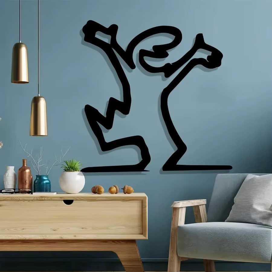 CIFBUY Wandkunst aus Eisenmetall im abstrakten Strandstil als dekoratives Element für deinen Eingangsbereich oder Wohnraum - Bild 2