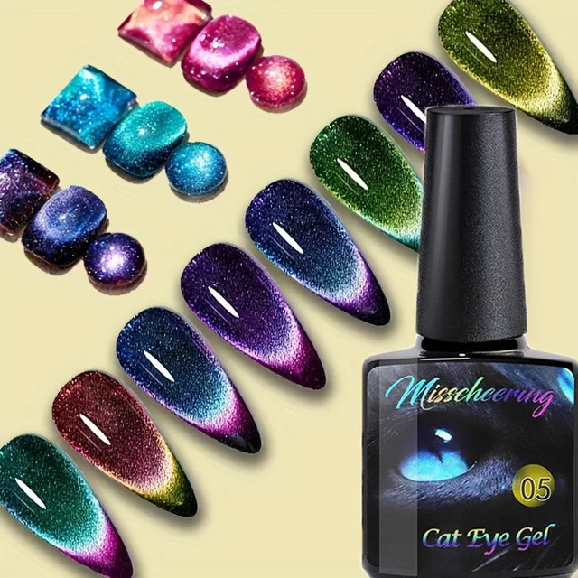 Misscheering Magnetisches Nagelgel Regenbogen Katzenauge, 8 ml, Schimmernd - Bild 1
