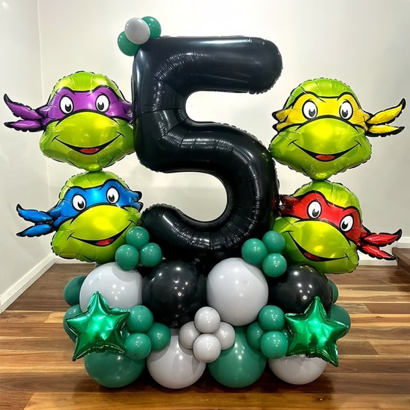 Bandai Ninja Turtles Ballon Set für Kindergeburtstage und Partydekorationen, mehrfarbig - Bild 1