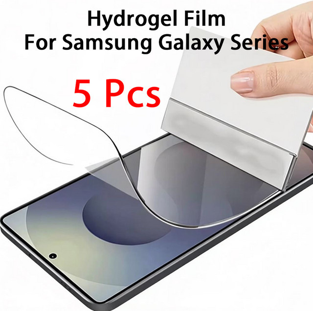 Panglam 5 Stück HD Hydrogel-Displayschutzfolie für Samsung Galaxy S22 S23 S24 S25 S26 Ultra, transparent, Vollbildschutzfolie - Bild 1