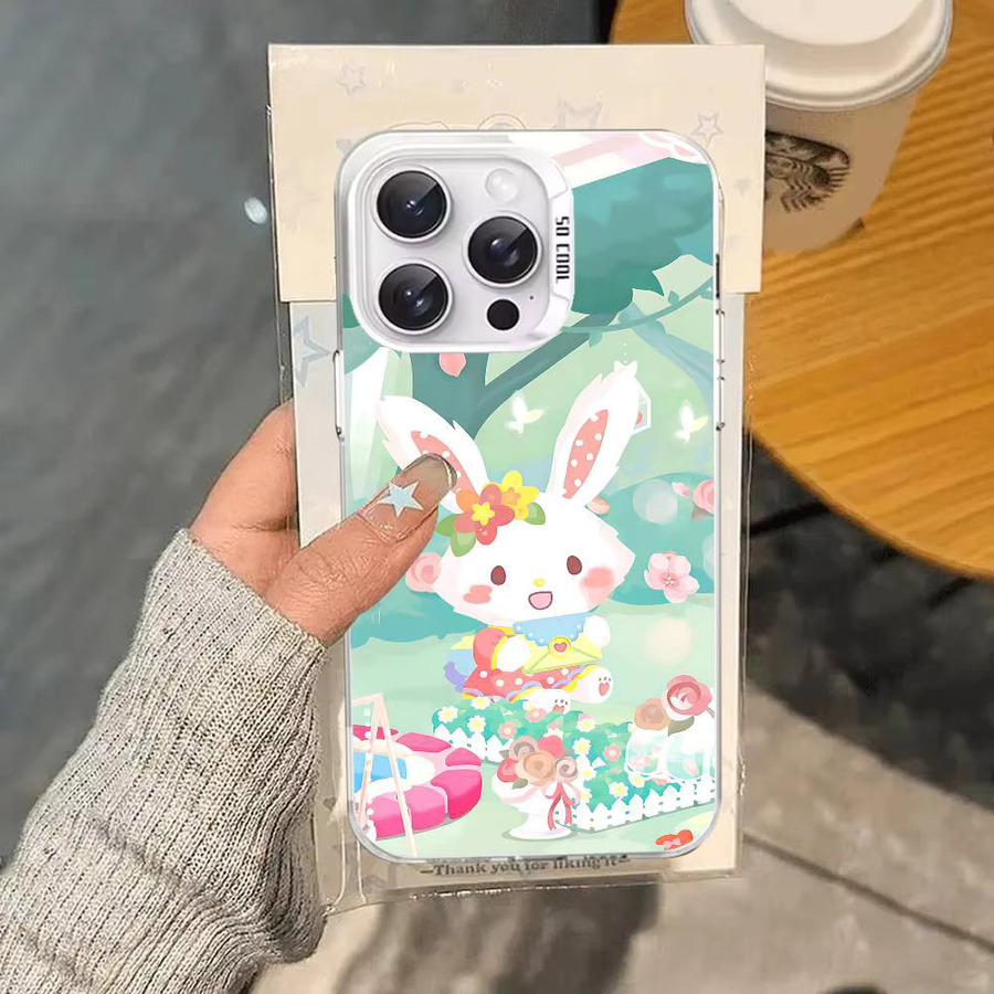 Mesuca Kawaii W-Wish Me M-Mell Handyhülle für iPhone 11 bis iPhone 17 Pro Max Plus, stoßfeste Rückseite, Farbe Silber/Multicolor - Bild 4