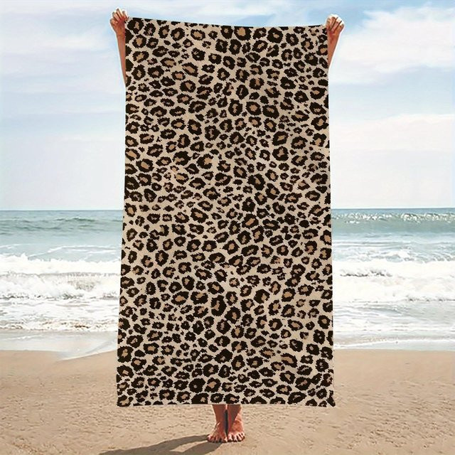 Dalangpa Strandtuch mit Leopardendruck in Multicolour, schnelltrocknend und weich, B: 102 cm, H: 193 cm - Bild 1