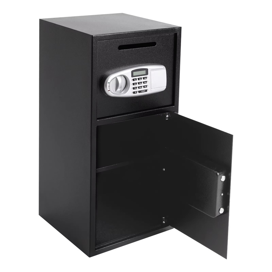 Digitaler Sicherheitsschrank in Schwarz mit Schlüssel und Digitalcode für Dokumente, Schmuck und Bargeld, B/T/H: 80 x 40 x 40 cm - Bild 3