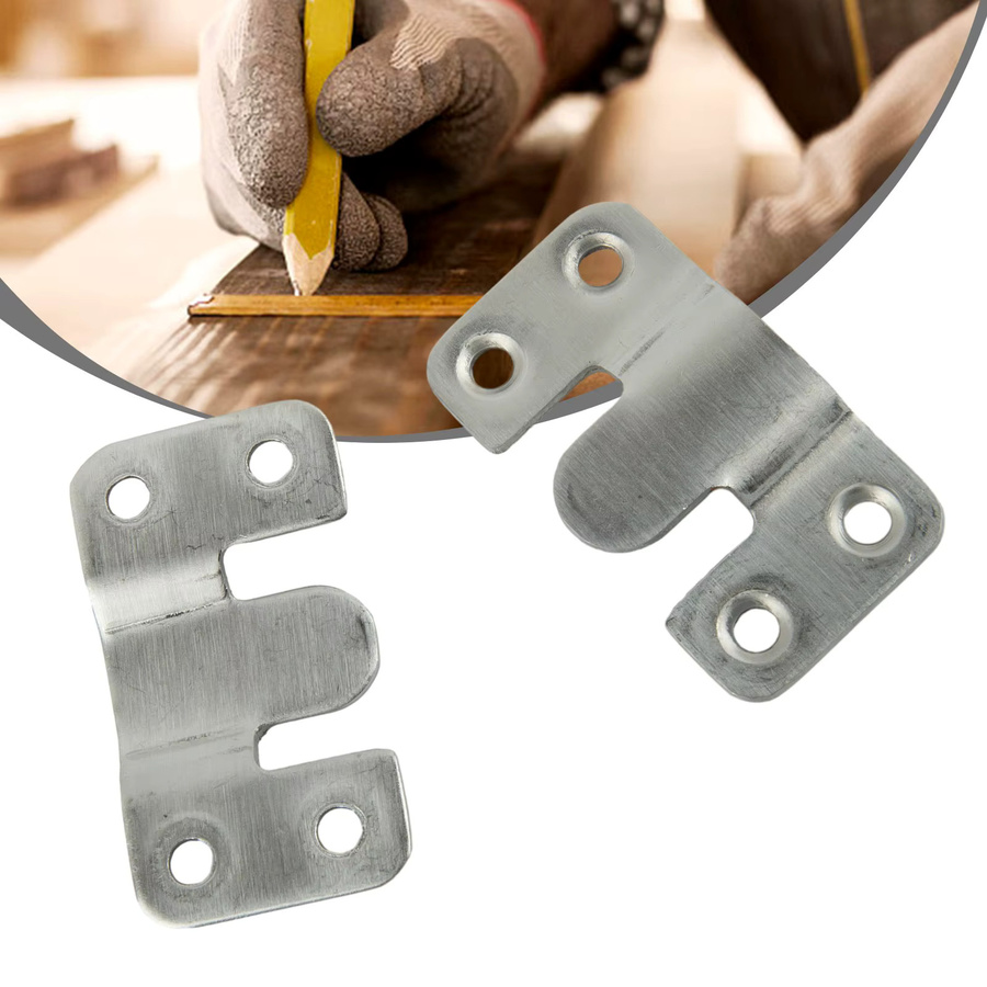 VIBRATITE 10er Set Heavy Duty Möbel-Haken aus verzinktem Stahl in Silber zur Verbindung von Sofa und Bett - Bild 3