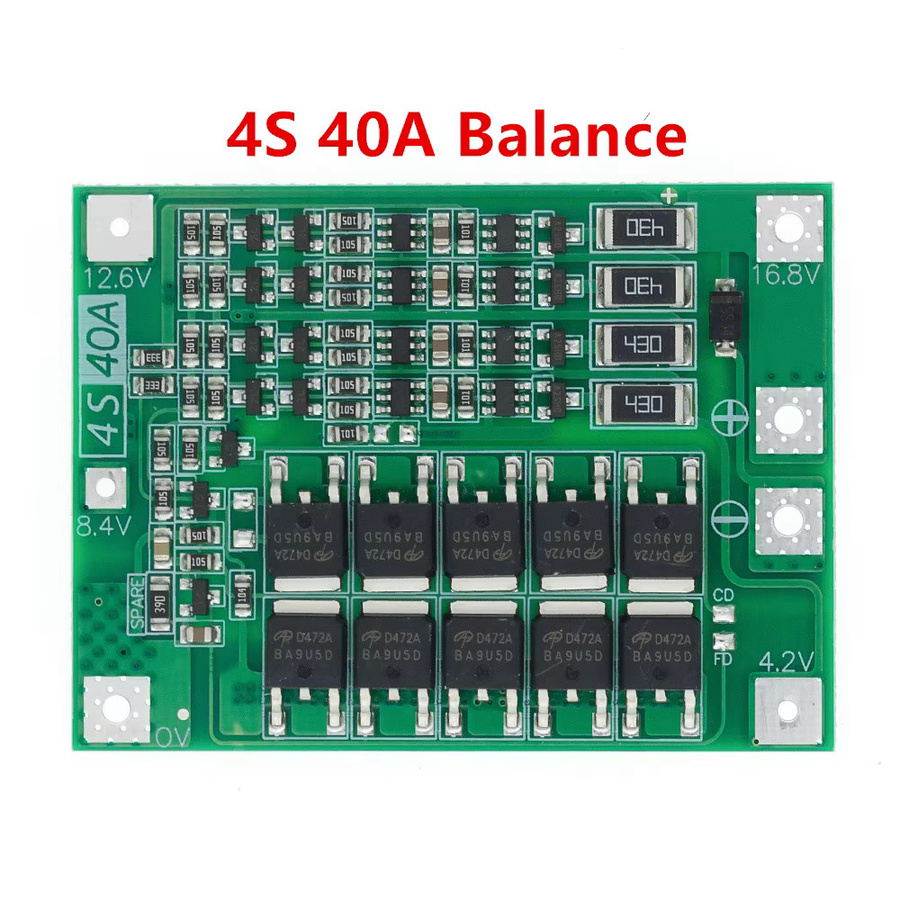 AITEXM ROBOT BMS Schutzplatine für 3s/4s Li-Ionen-Lithium-Batterien, 11,1V bis 16,8V, Grün - Bild 2