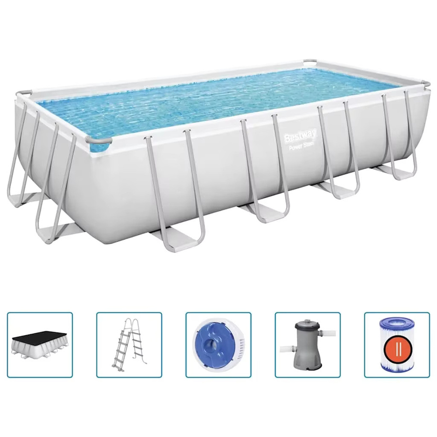 Bestway Power Steel Rechteckiger Outdoor-Pool mit Stahlrahmen B/T/H: 488 x 244 x 122 cm - Bild 2