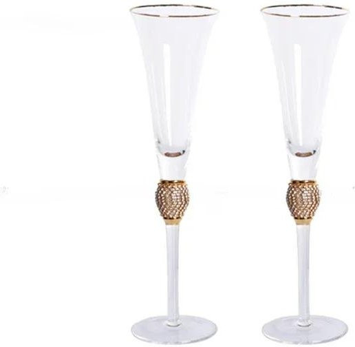 Dongfang HOME Luxus-Kristall-Weinglas-Set mit Goldrand und Diamantbesatz, transparent, 180-600 ml - Bild 1