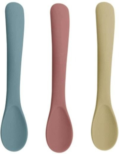 3er-Set YIYUEQIANLI Baby-Silikonlöffel, ergonomische Fütterungsutensilien, BPA-frei, Grau/Mehrfarbig - Bild 1