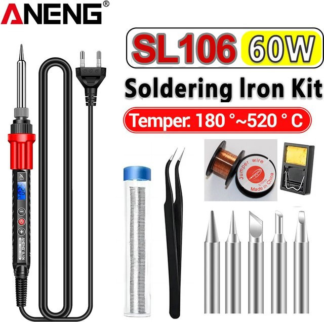 ANENG SL106 Einstellbarer Temperatur-Lötkolben mit Doppelspannung 110V 220V für US und EU Stecker Elektrisches Schweiß- und Reparaturwerkzeug - Bild 1