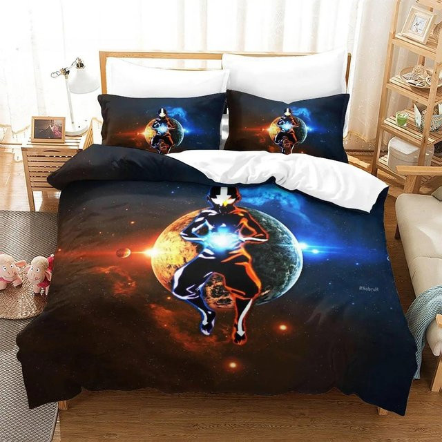 Avatar der Herr der Elemente Bettwäscheset mit 3D-Anime-Print von Binchi Fitness, Mehrfarbig, B/H: 135 x 200 cm - Bild 1