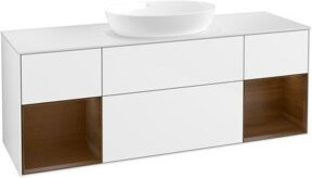 V&B Waschtischunterschrank Finion mit Wandbeleuchtung, Farbe: Weiß lackiert, Breite: 160 cm, Tiefe: 50,1 cm, Höhe: 50,1 cm - Bild 1